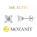14K 0.80 Karat Mozanit Tektaş Küpe