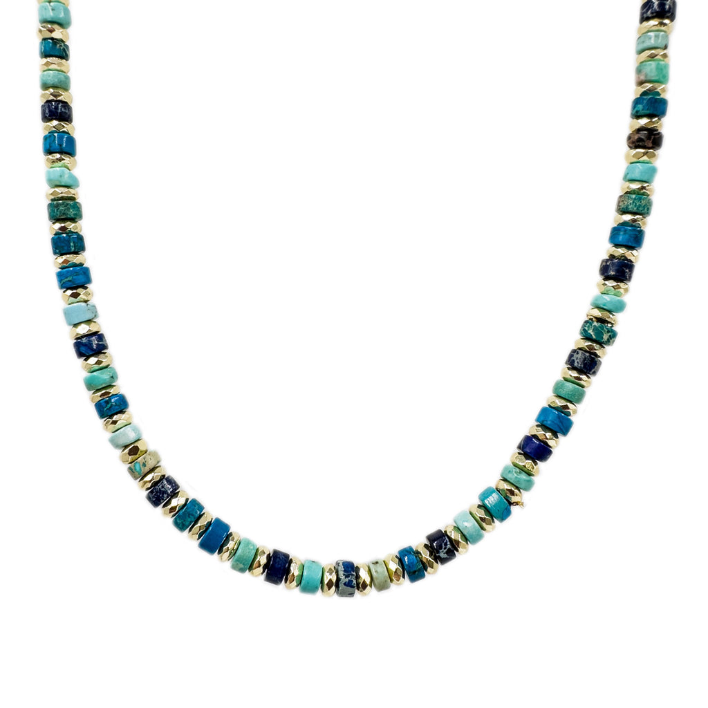 Türkisfarbene Naturstein-Halskette