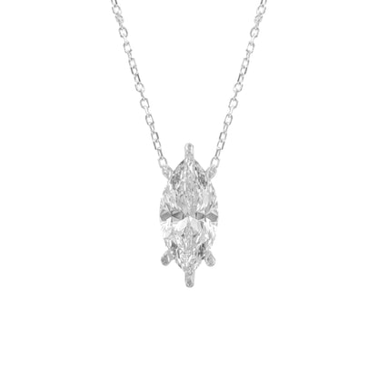 Taşlı Montür Uzun Markiz Mozanit Kolye