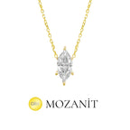 Halskette aus Moissanit mit Marquise-Steinbesatz