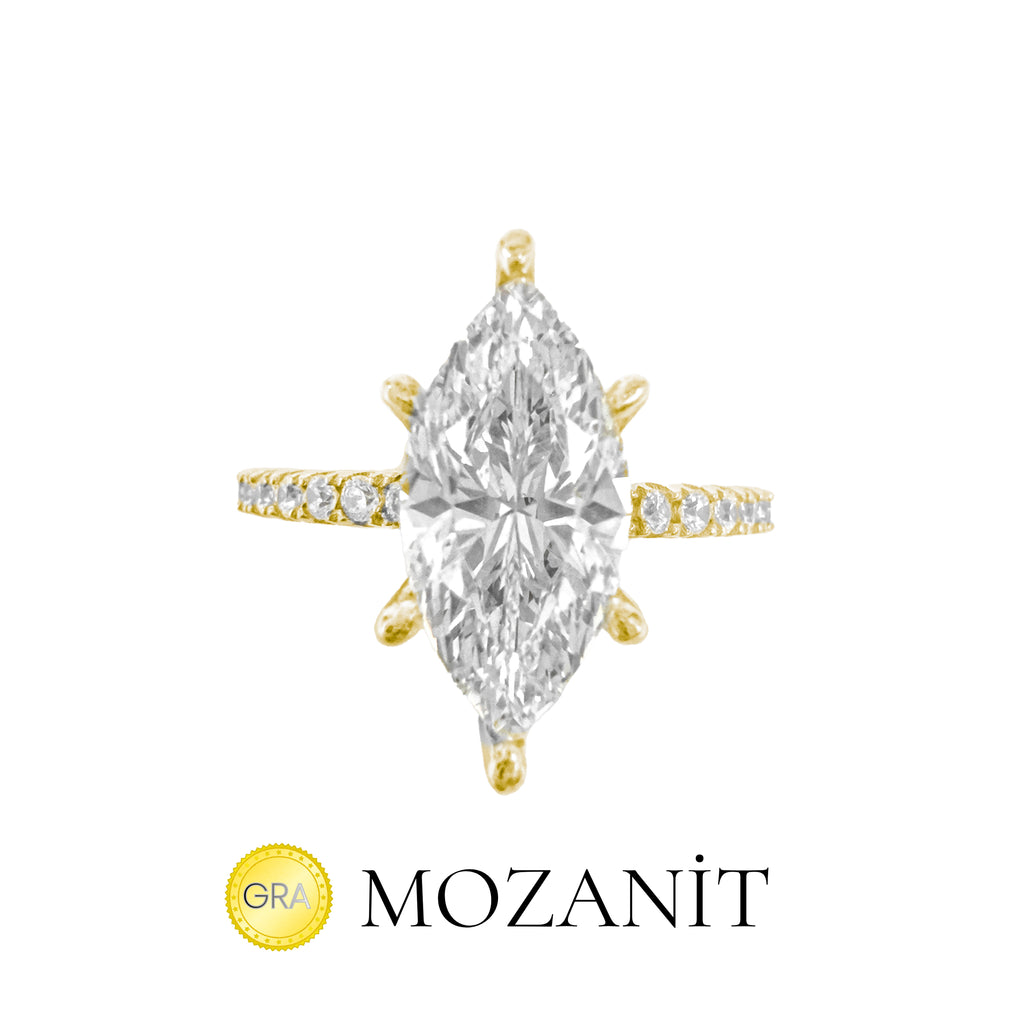 Two Carat Moissanite Marquise Ring