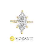 Two Carat Moissanite Marquise Ring