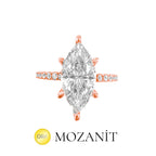 Two Carat Moissanite Marquise Ring