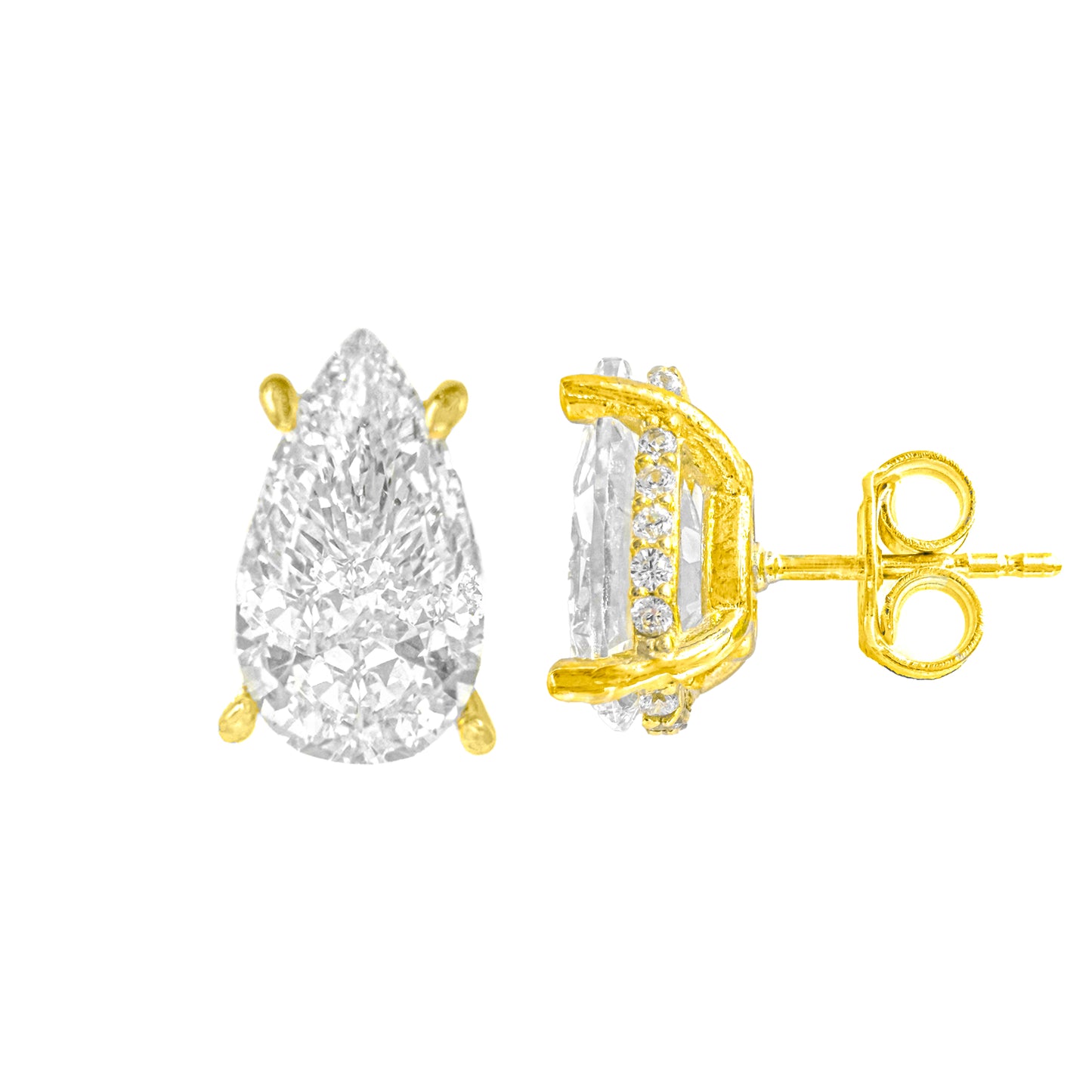 Taşlı Montür Mozanit Damla Küpe