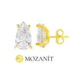 Taşlı Montür Mozanit Damla Küpe