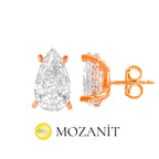 Taşlı Montür Mozanit Damla Küpe