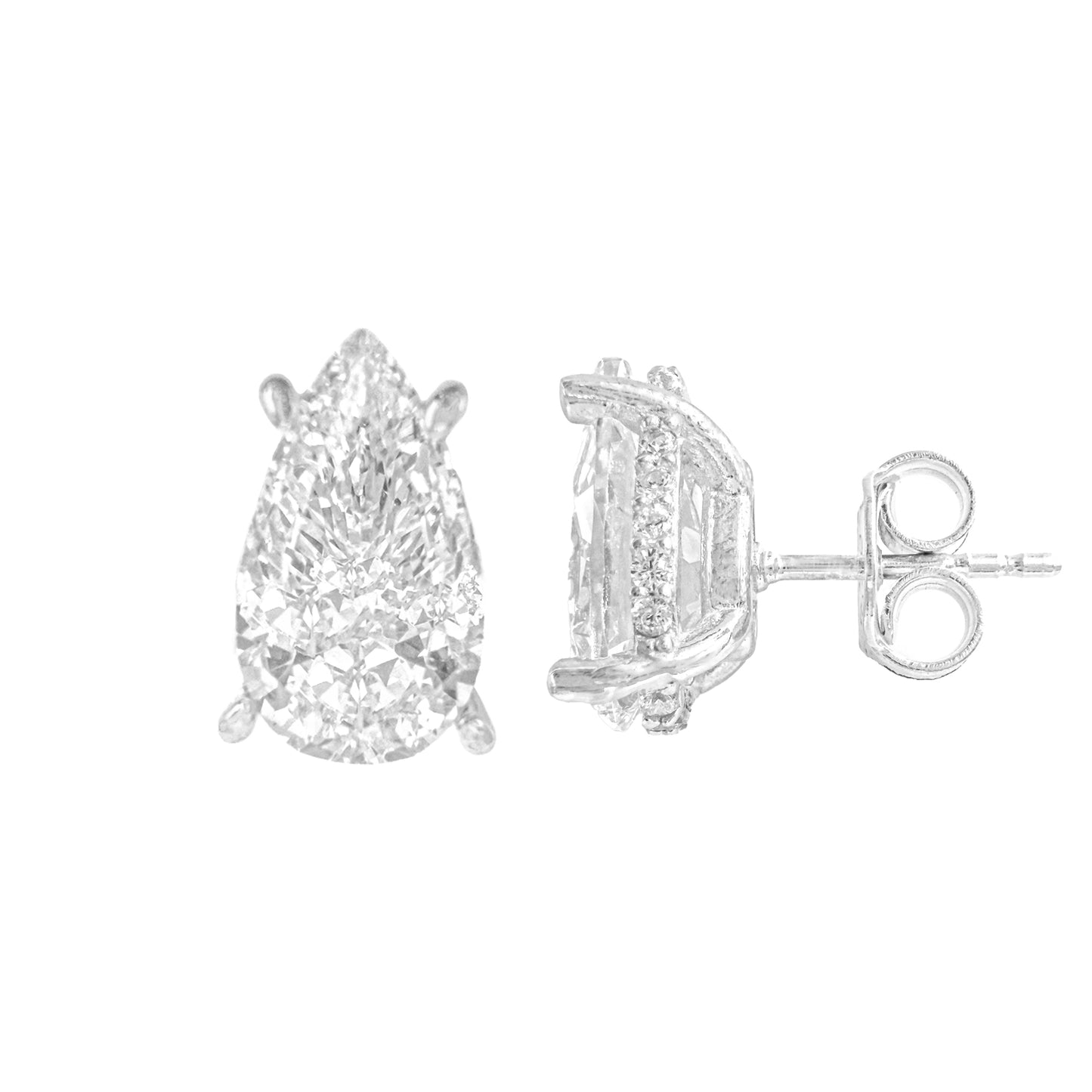 Taşlı Montür Mozanit Damla Küpe