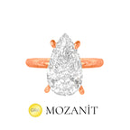 Stone Setting Moissanite Teardrop Solitaire Ring