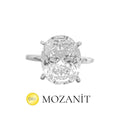 Üç Karat Mozanit Oval Yüzük