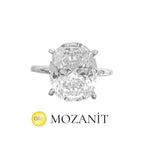 Üç Karat Mozanit Oval Yüzük