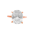 14K Üç Karat Mozanit Oval Yüzük