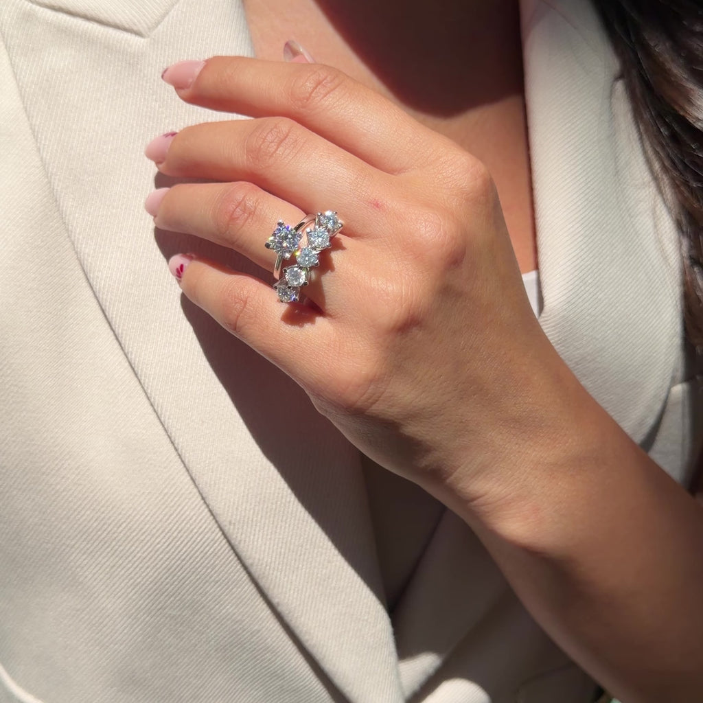 Two Carat Moissanite Five Stone Ring