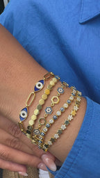 Altıgen Model Taşlı Nazar Bileklik