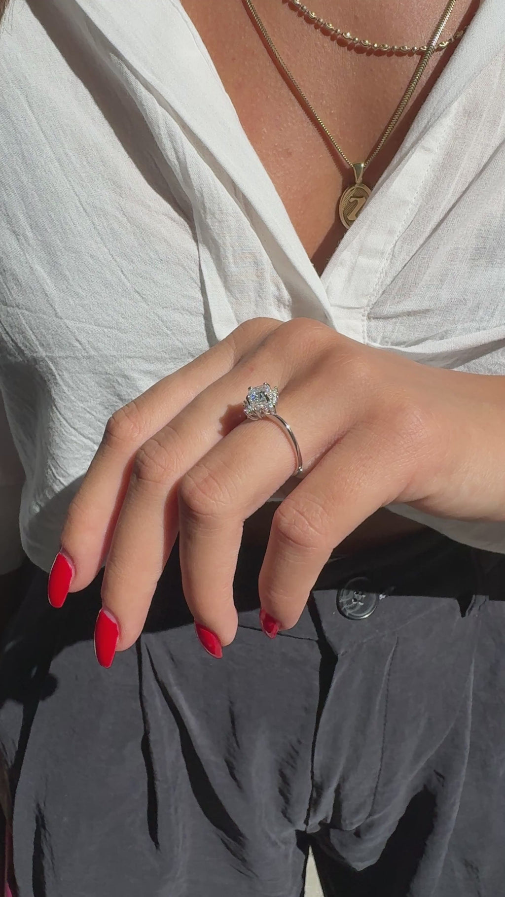 Mozanit Lotus Tektaş Yüzük