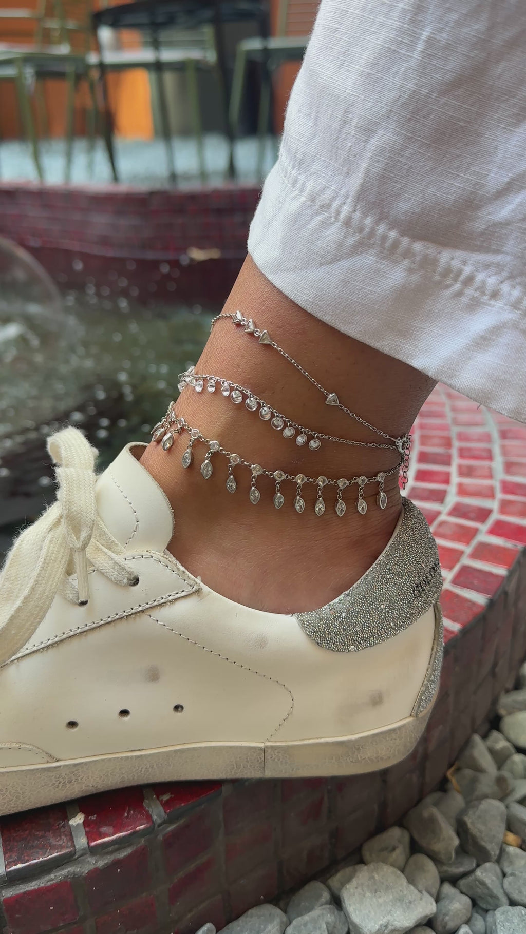 Üçgen Model Taşlı Halhal