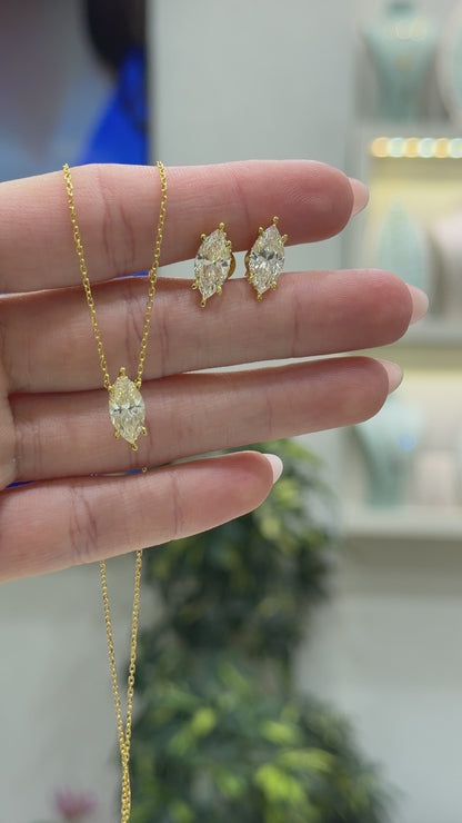 Taşlı Montür G-Color Markiz Küpe