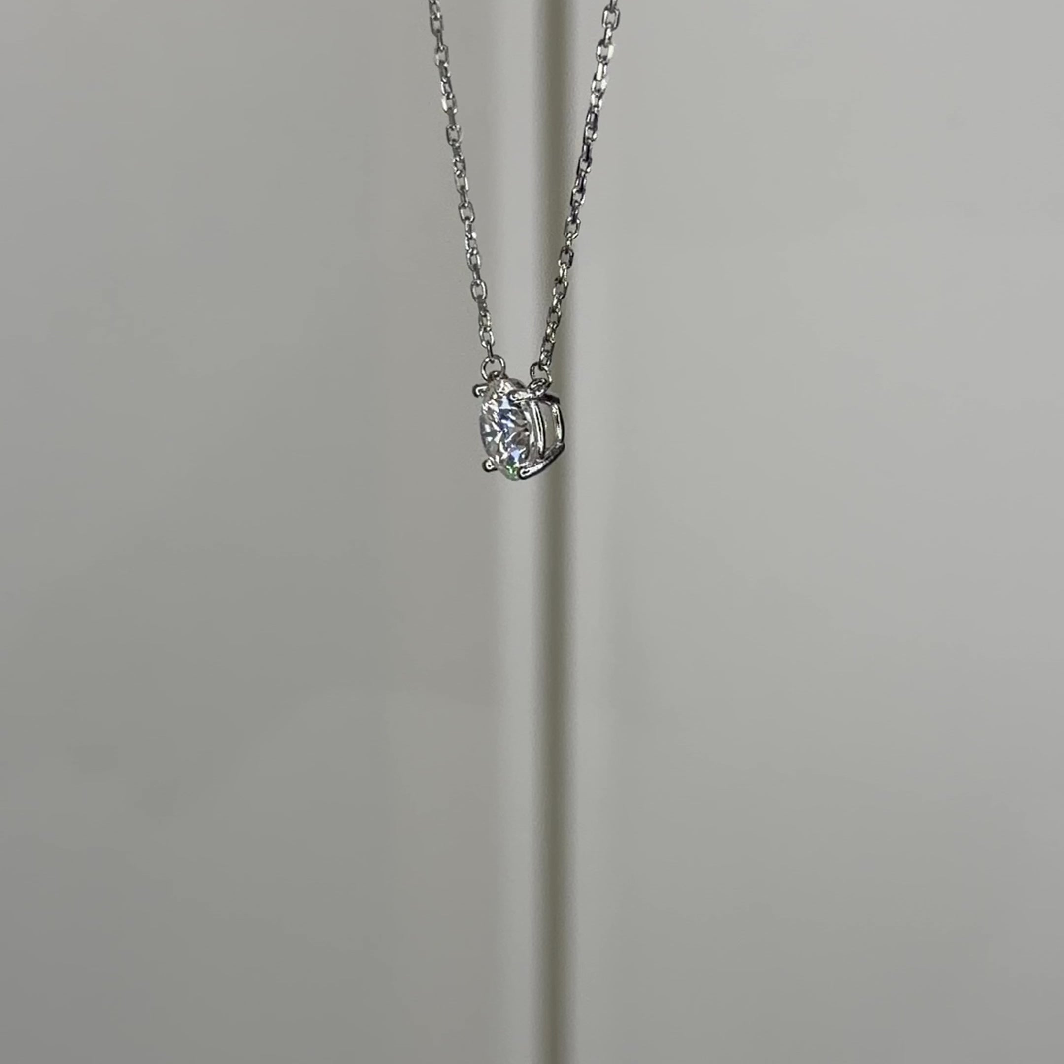 14K 7 mm Mozanit Tektaş Kolye
