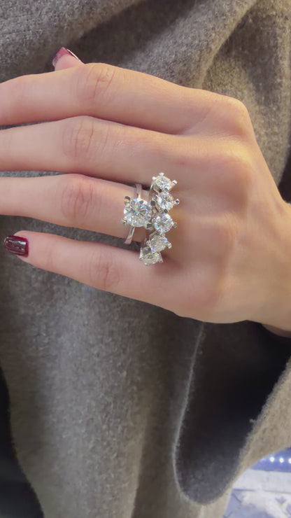 İki Karat Mozanit Tektaş Yüzük