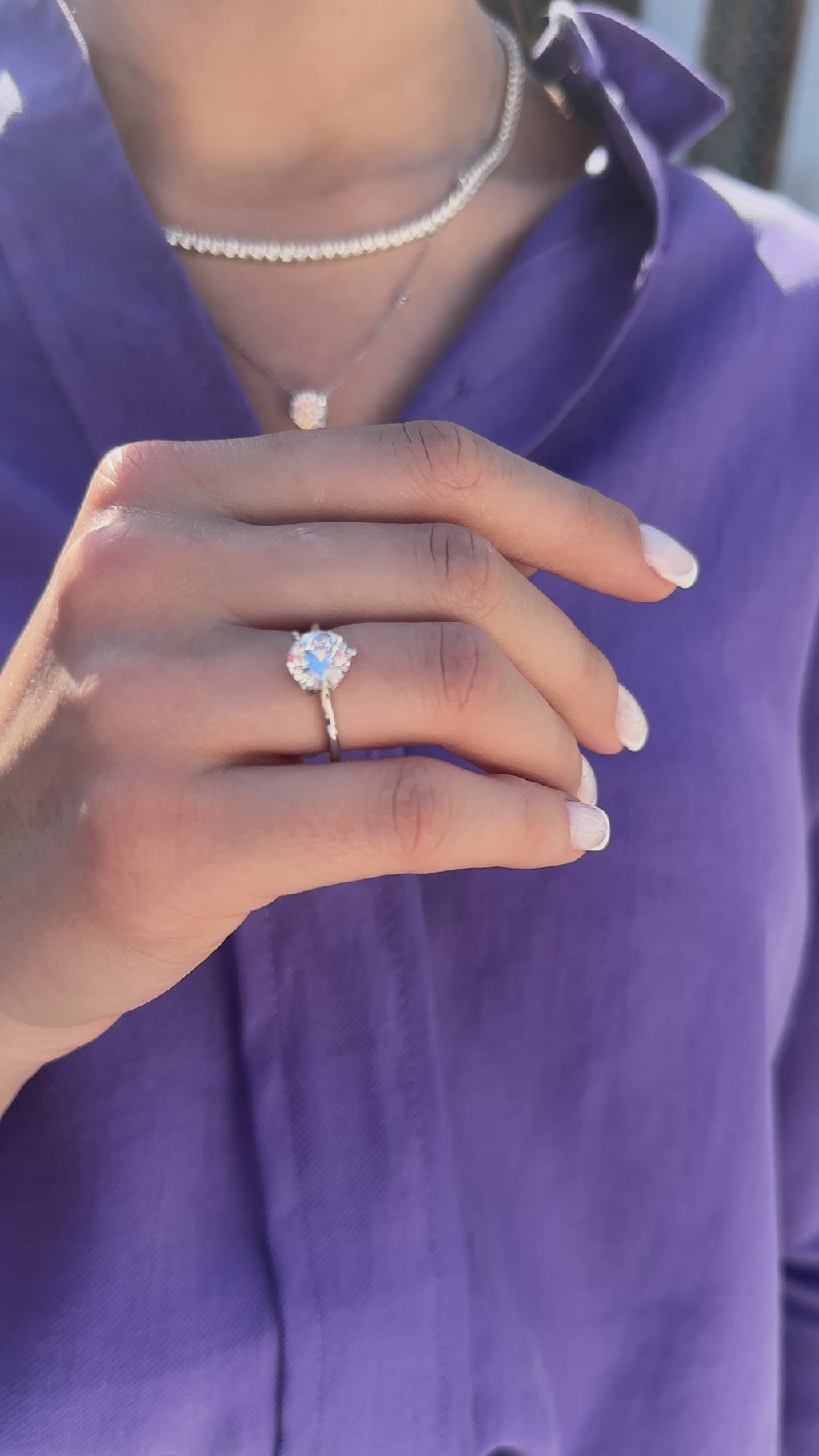 Dreizackiger Moissanit-Solitärring