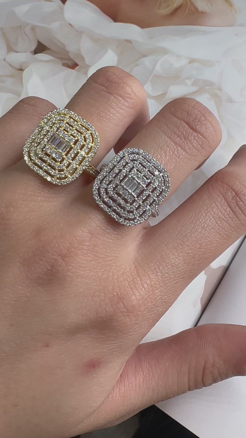 Moderner Baguette-Ring