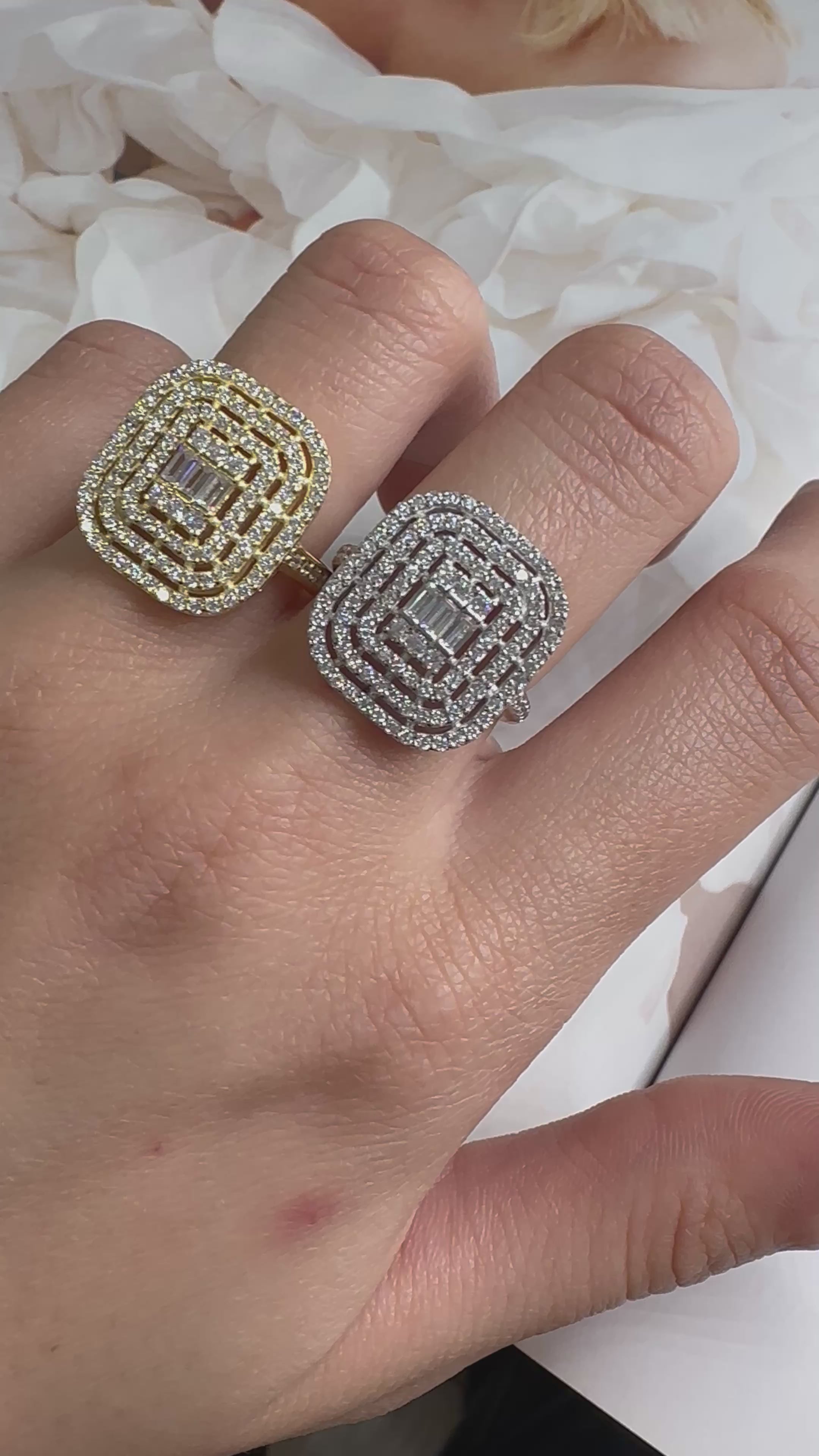 Moderner Baguette-Ring