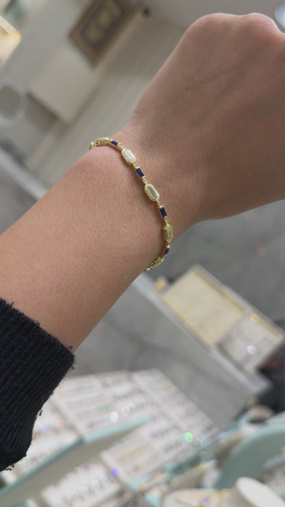 Renkli Kare Taşlı Design Bileklik