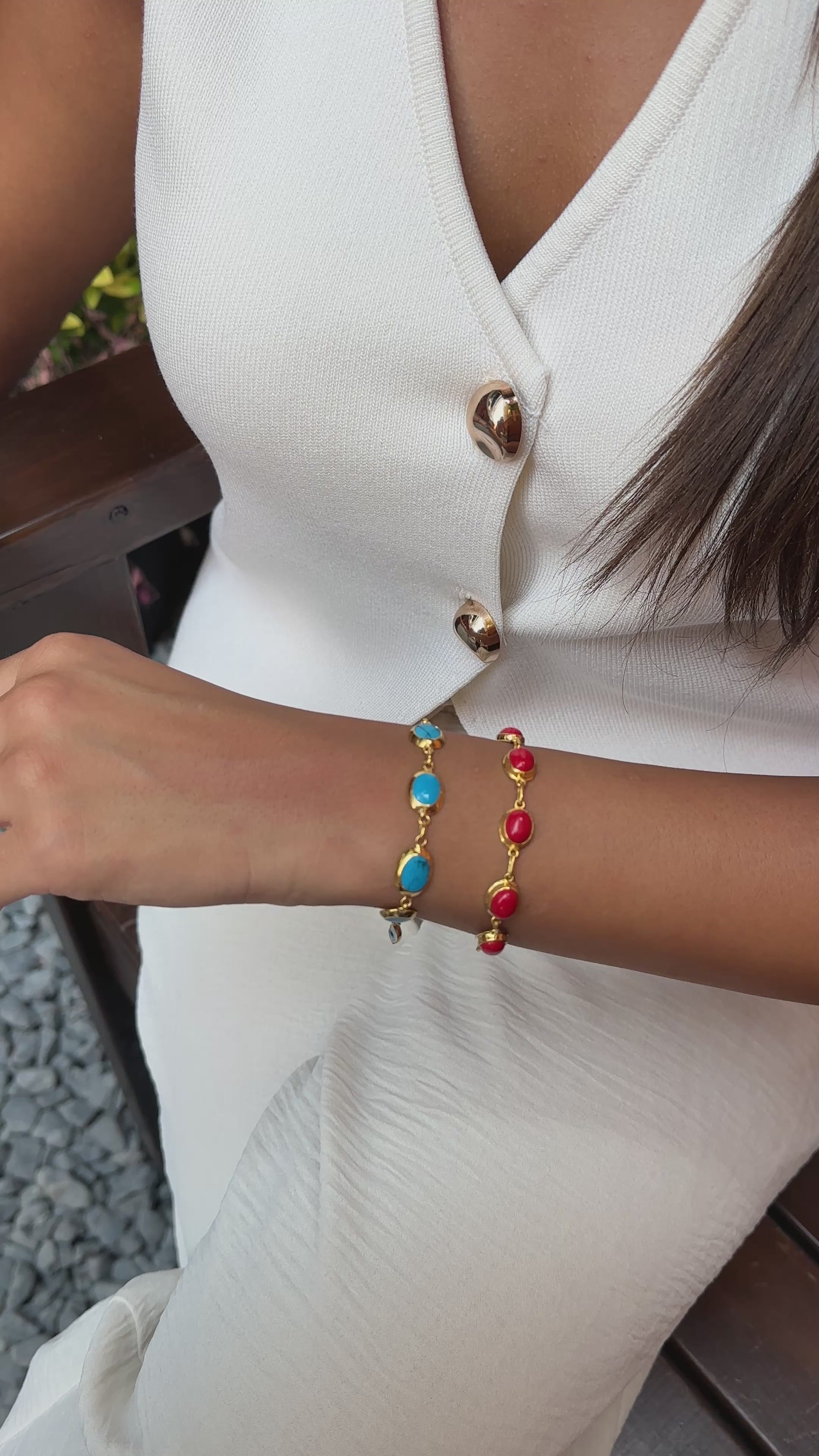 Akuamarin Taşlı Tasarım Nal Kolye