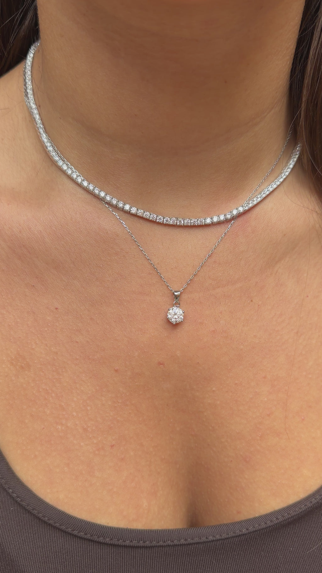 Moissanite Six-Claw Solitaire Necklace