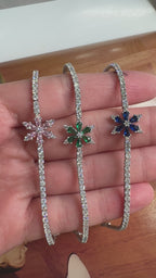 Armband "Blumen-Wasserfall" mit bunten Steinen