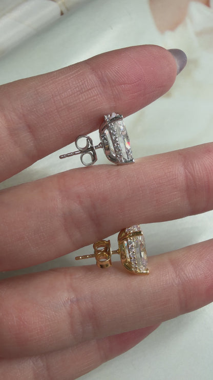 Taşlı Montür D-Color Oval Küpe