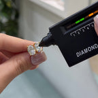 14K İki Karat Mozanit Oval Küpe