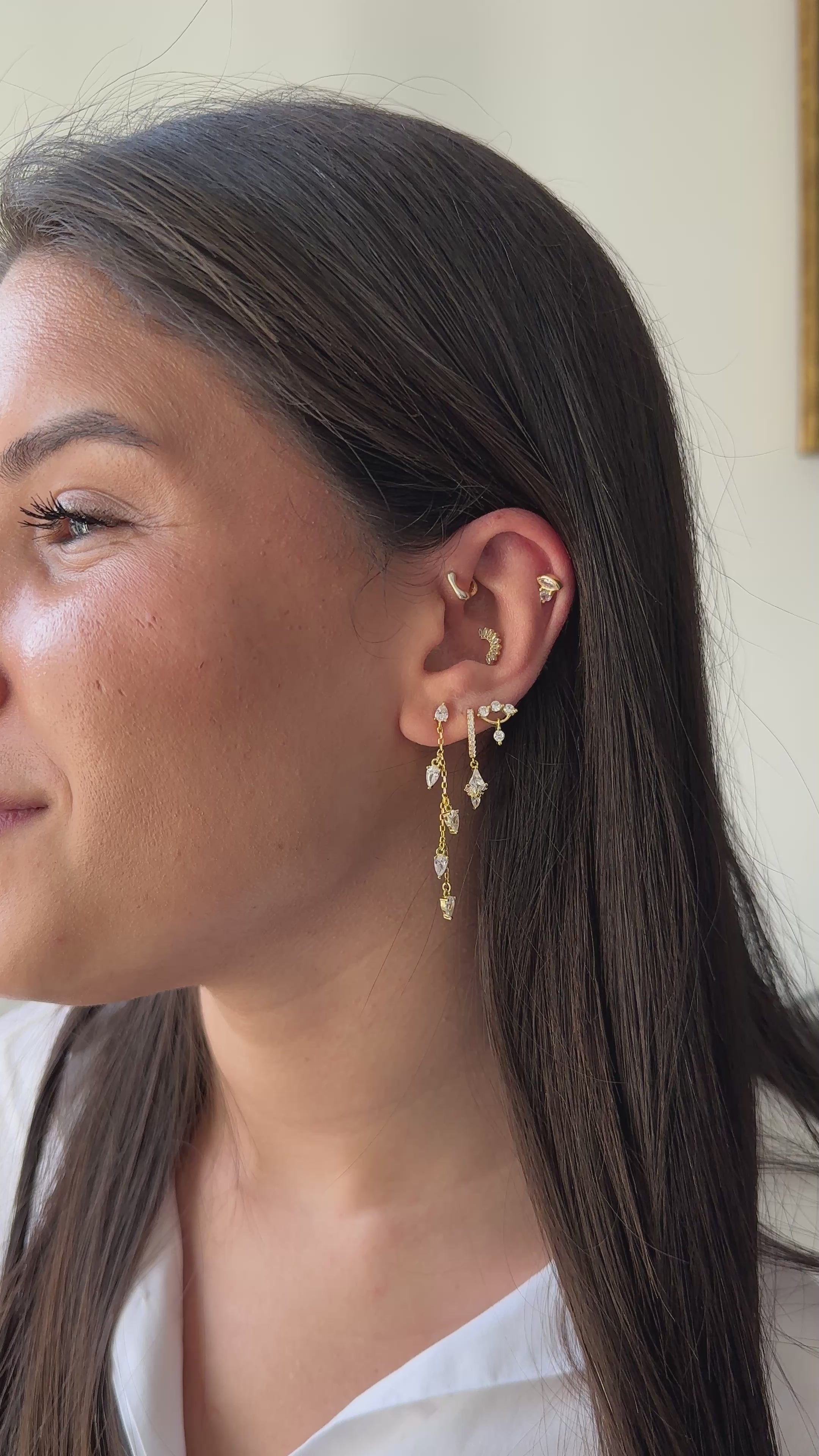 Lupa Taşlı Tasarım Küpe