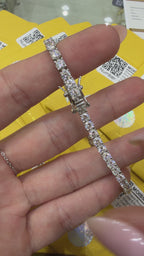 Dört mm Mozanit Suyolu Bileklik