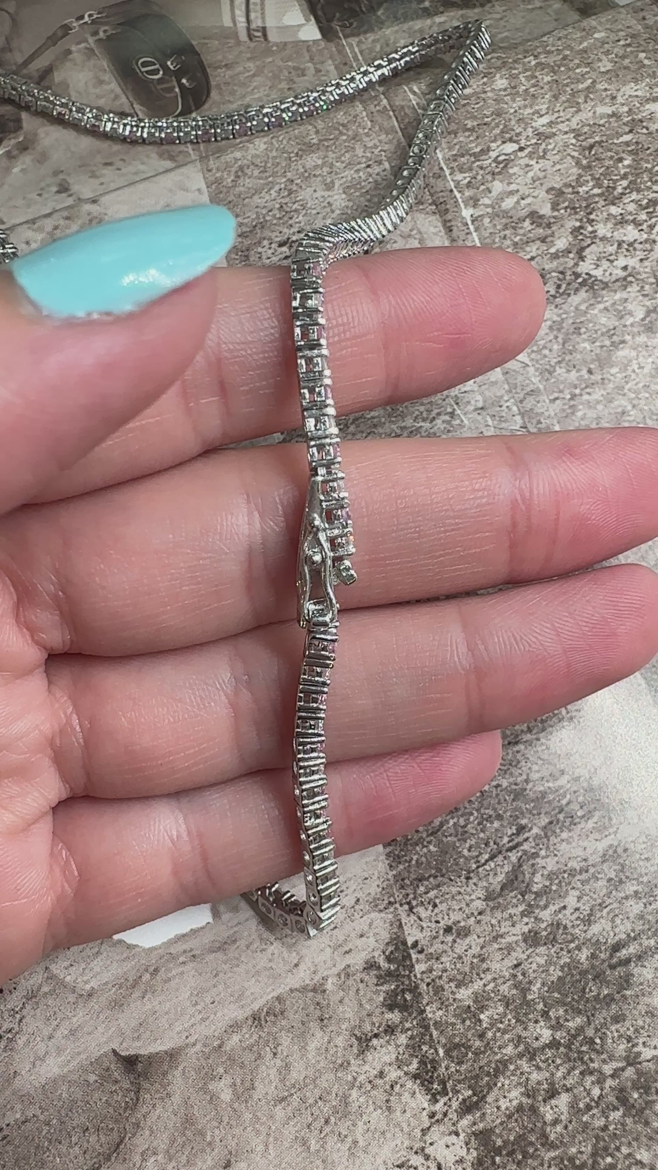 Üç mm Pembe Taşlı Suyolu Kolye