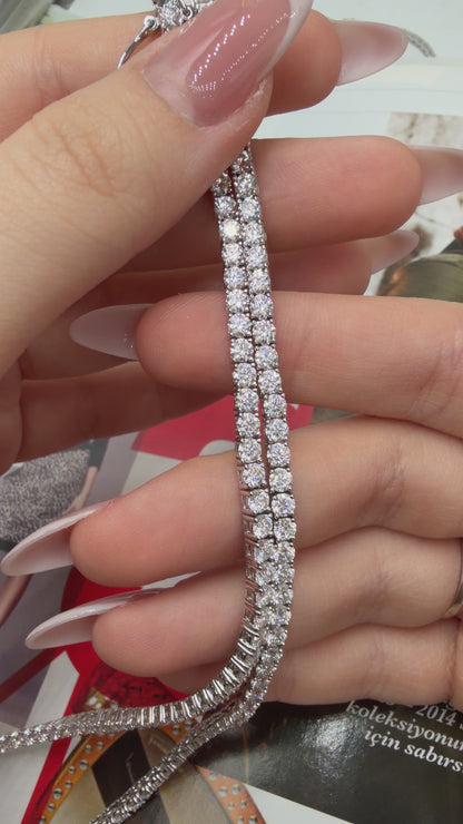 Üç mm Mozanit Suyolu Kolye