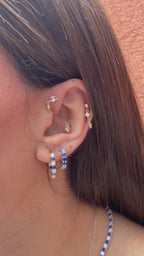 Lacivert Tonlu Küçük Boy Suyolu Halka Küpe