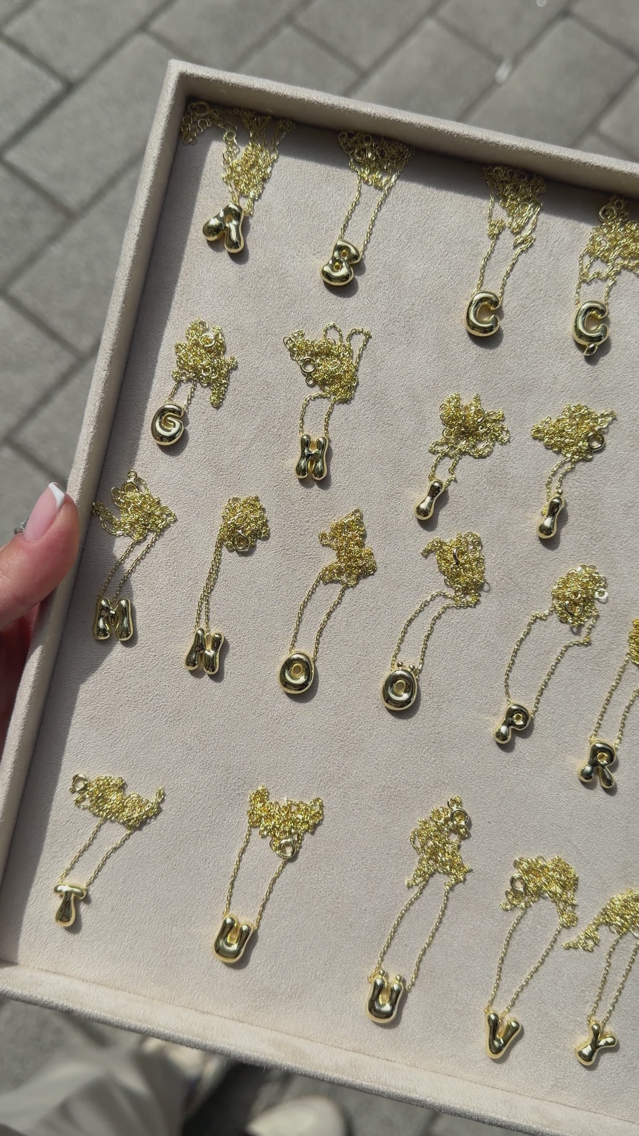 Minimal Bombeli Harf Kolye