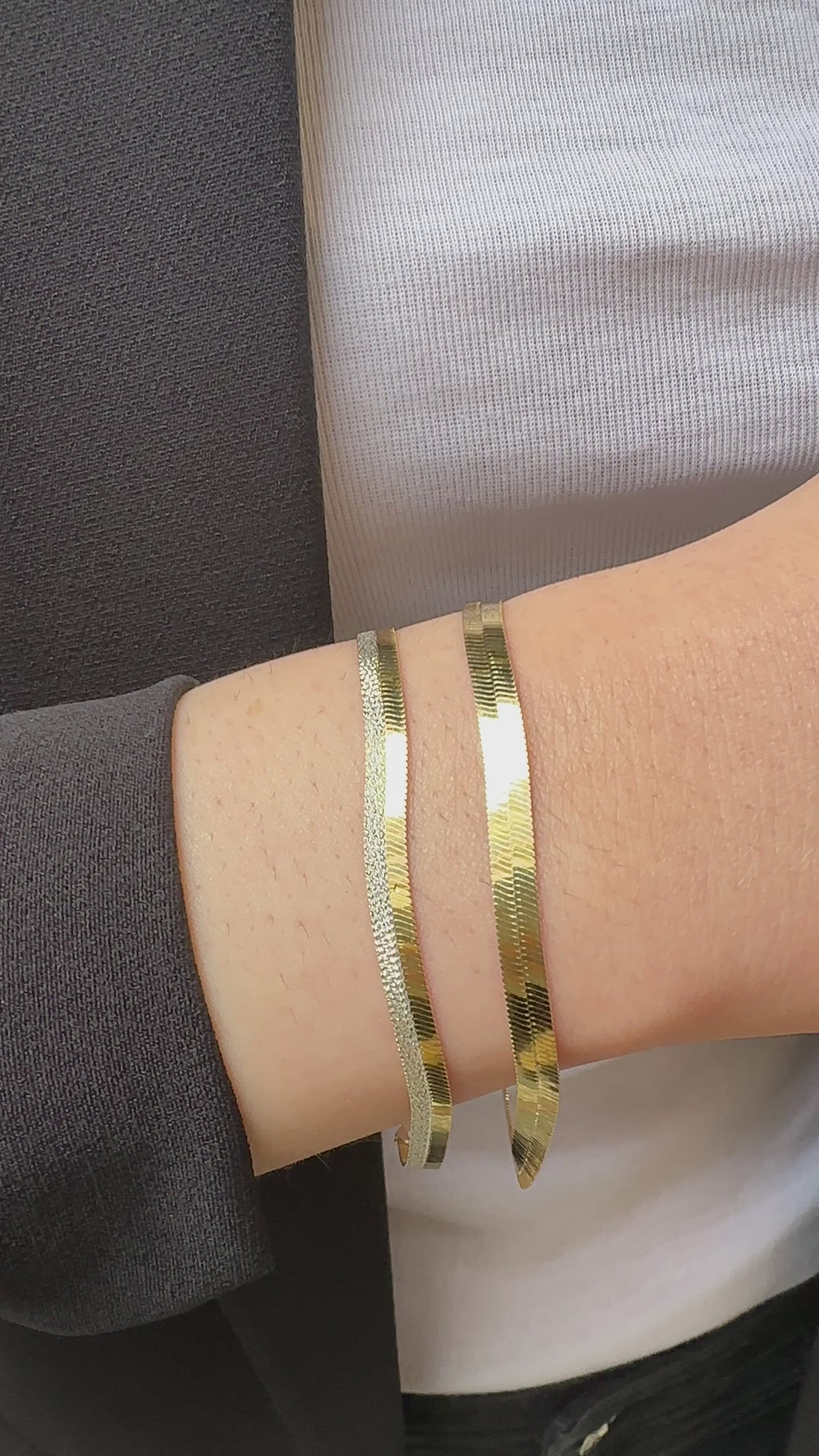 İki Renk İtalyan Yassı Zincir Bileklik