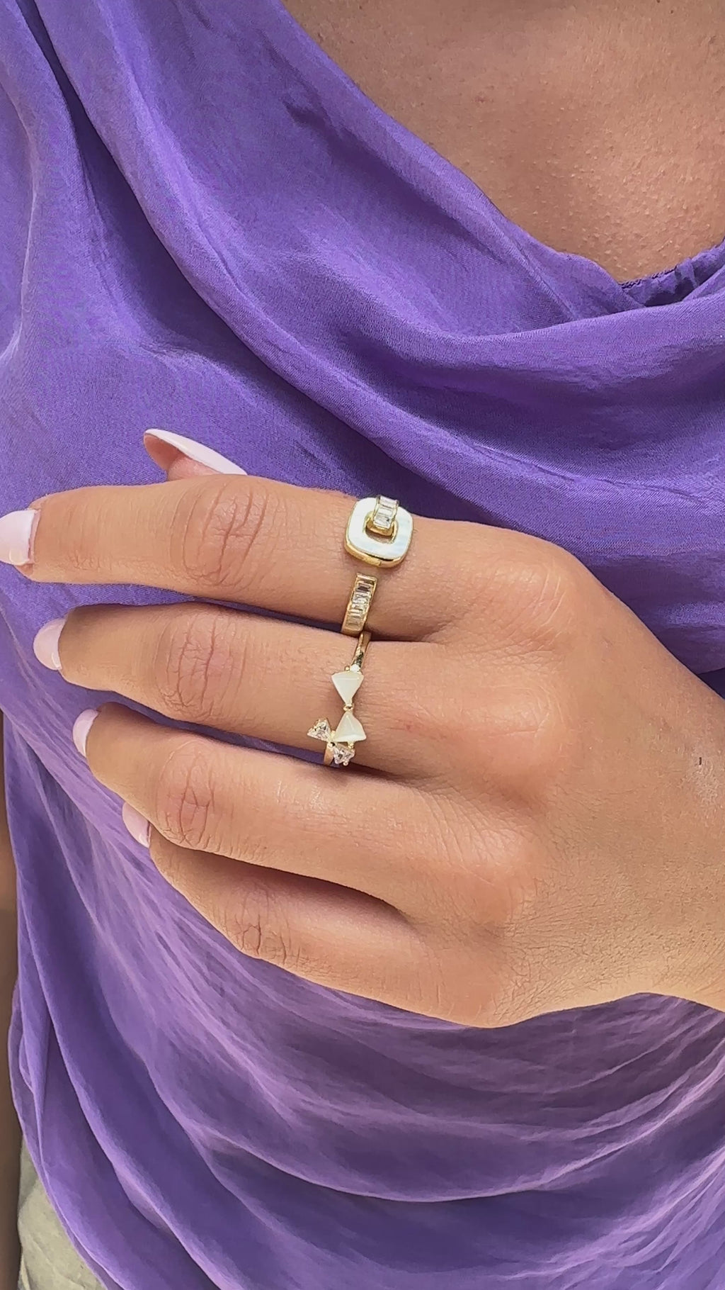 Mother of Pearl Tie Bow Ring