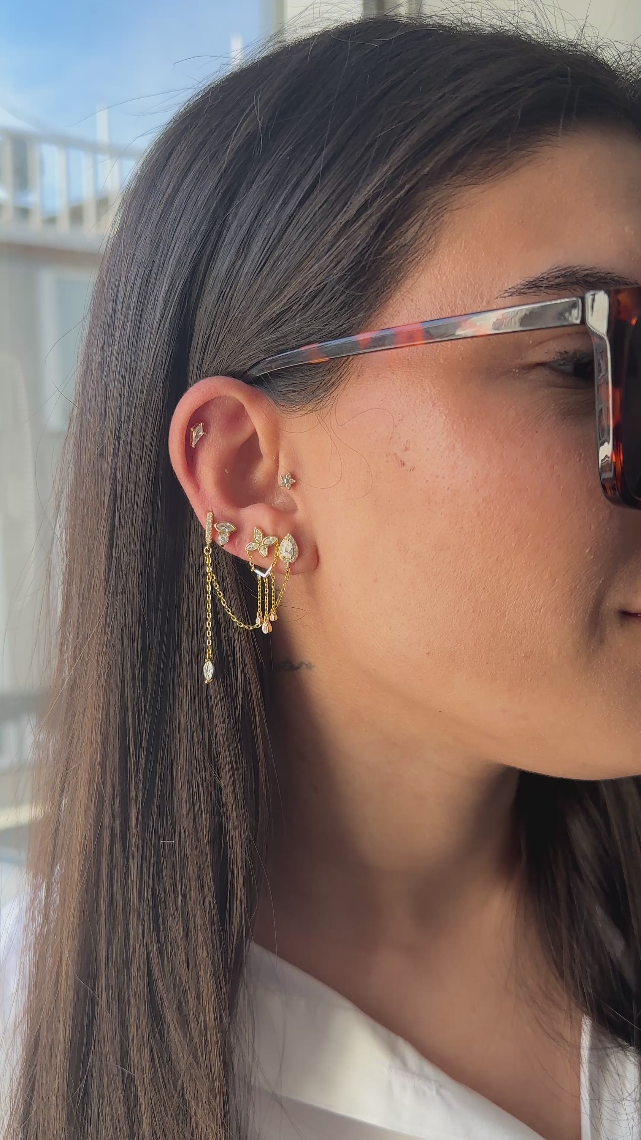 Markiz Design Trio Sallantılı Küpe