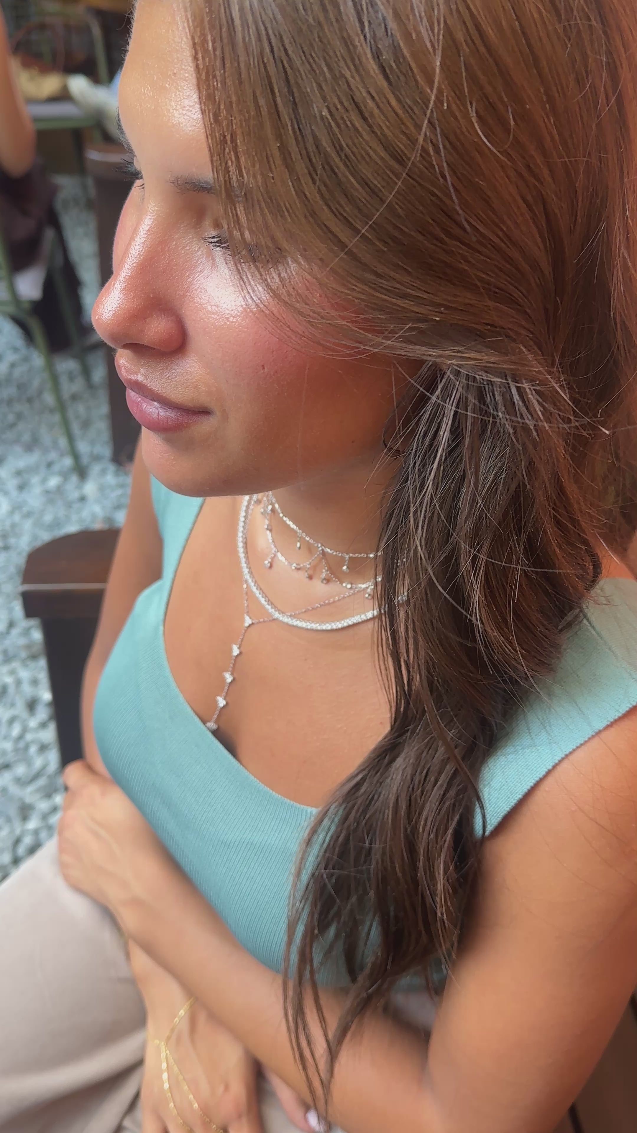 Salkım Taşlı Zincir Model Choker