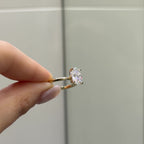 14K Bir Buçuk Karat Mozanit Oval Yüzük