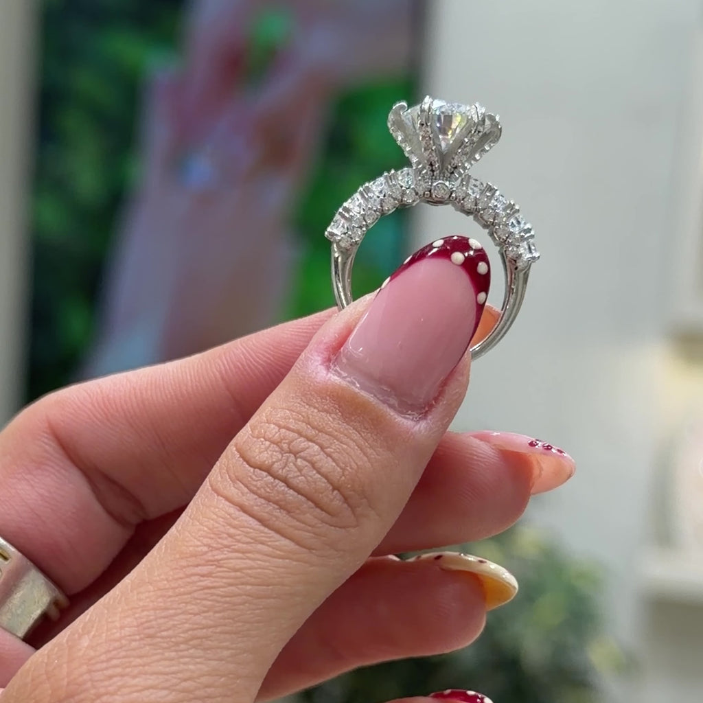 14K Altın Dört Karat Mozanit Tasarım Tektaş Yüzük