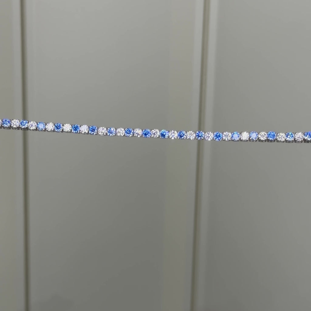 Three Mm Aqua Stone Stream Bracelet