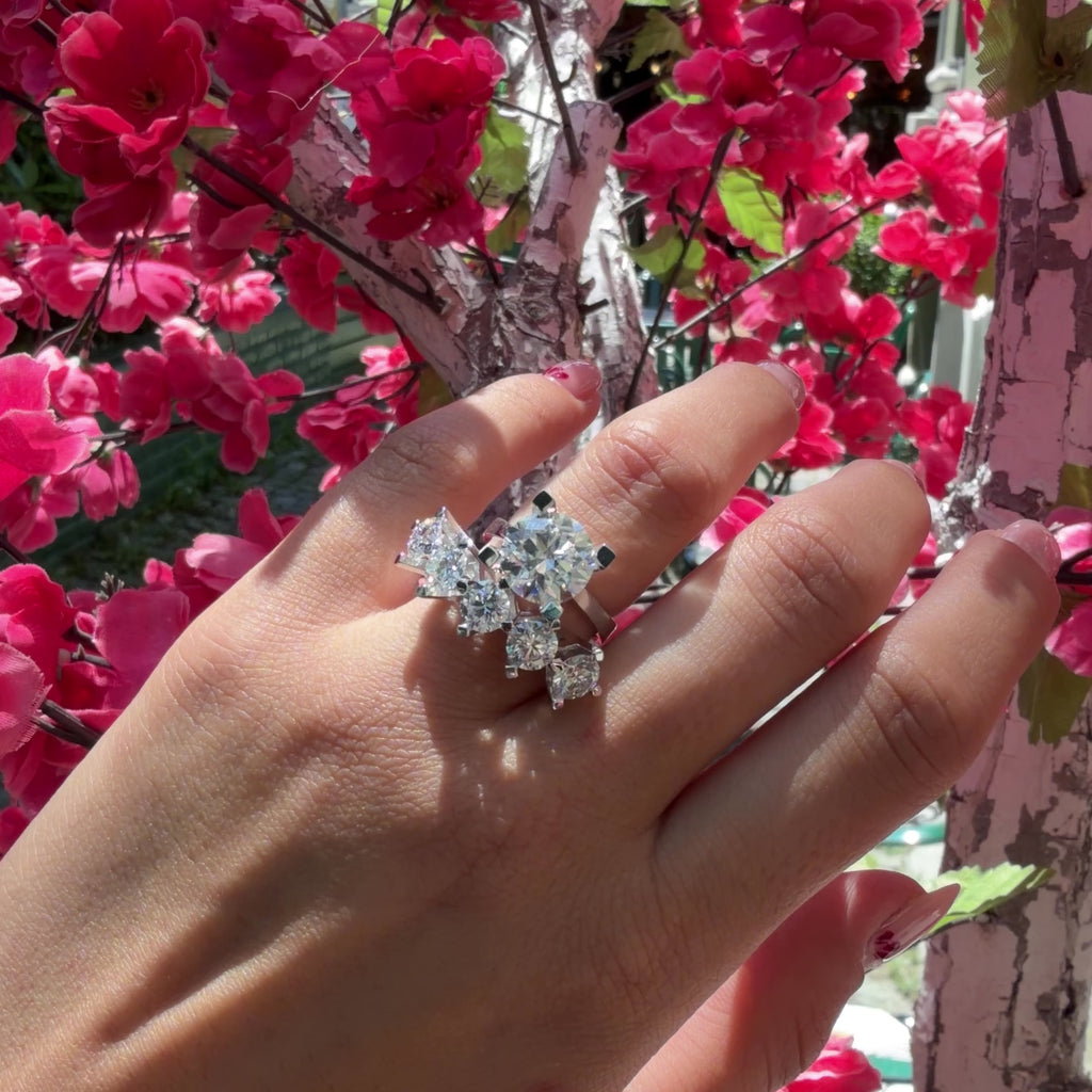 Four Carat Moissanite Solitaire Ring