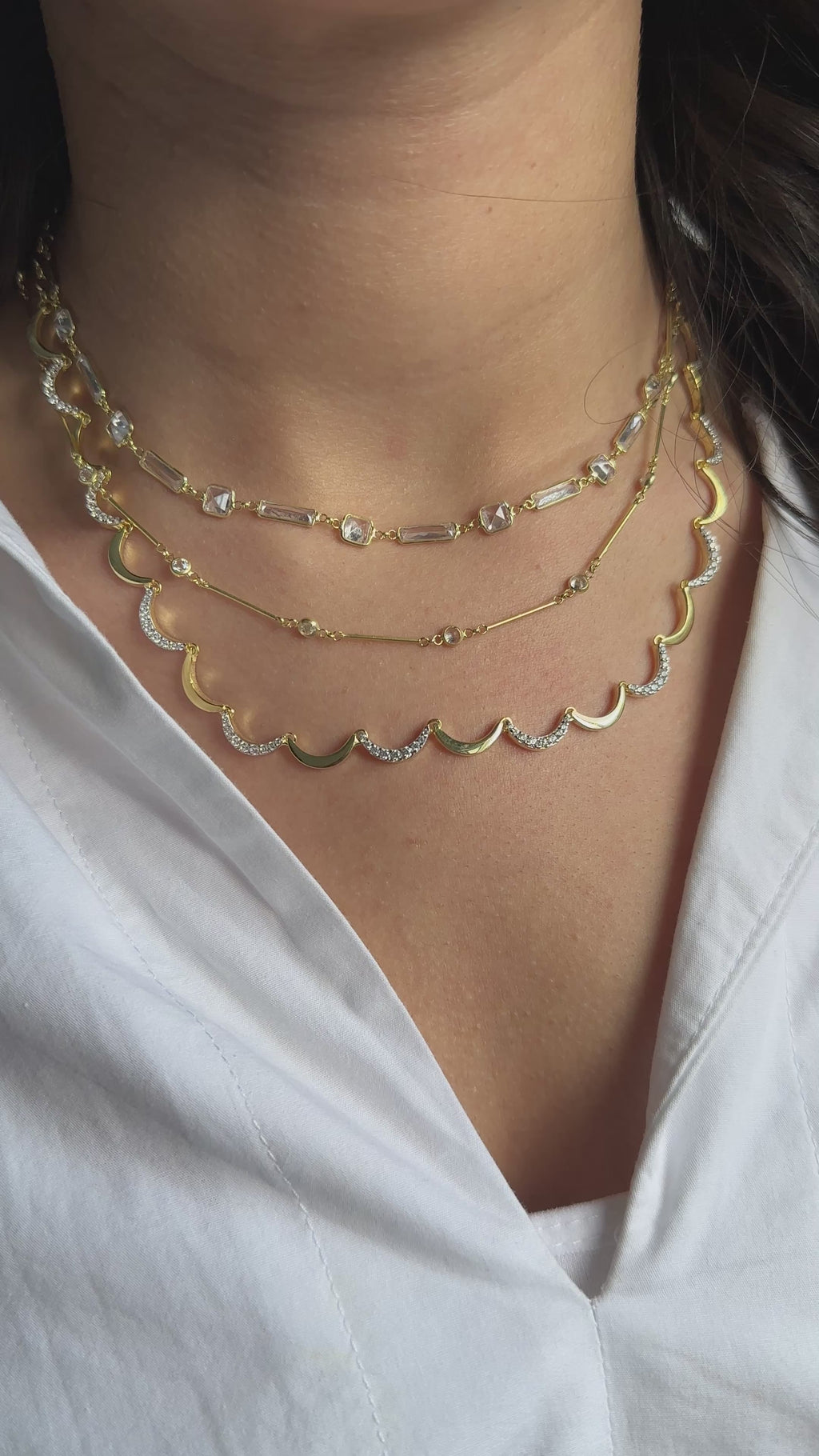 Two Tone Wave Necklace