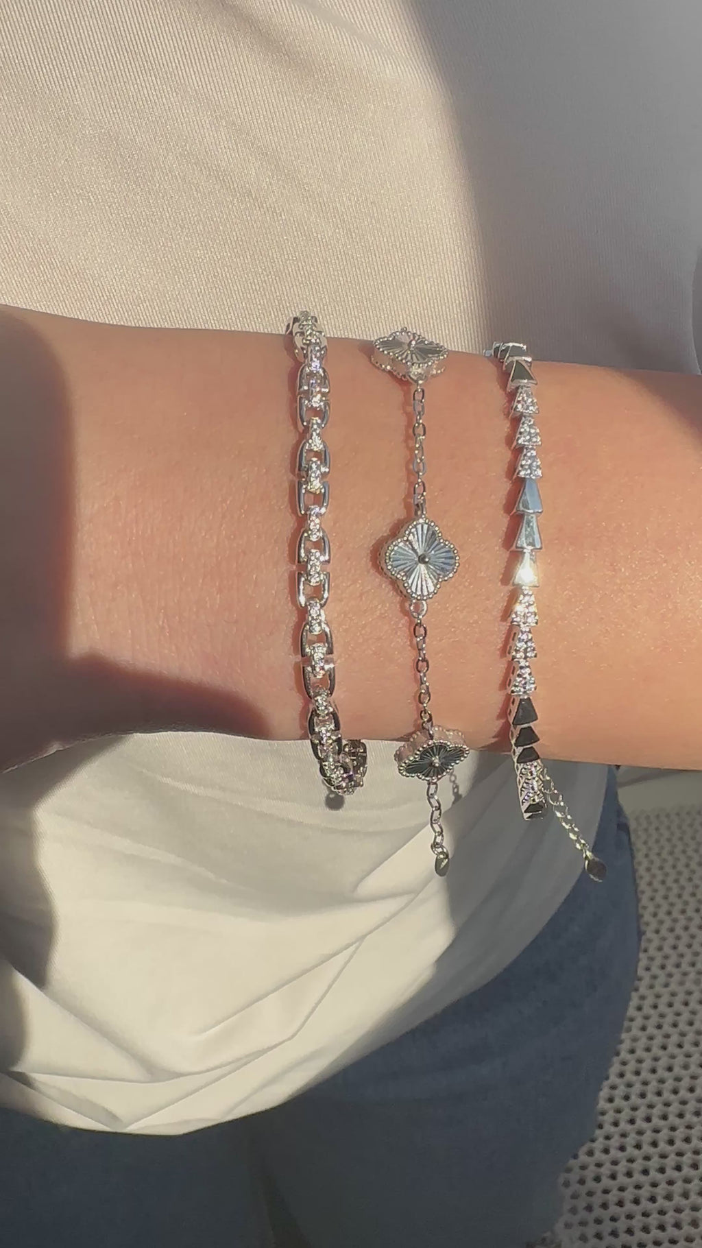 Triangle Design Multi-Stone Bracelet