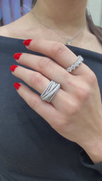 Çapraz Taşlı Tasarım Yüzük