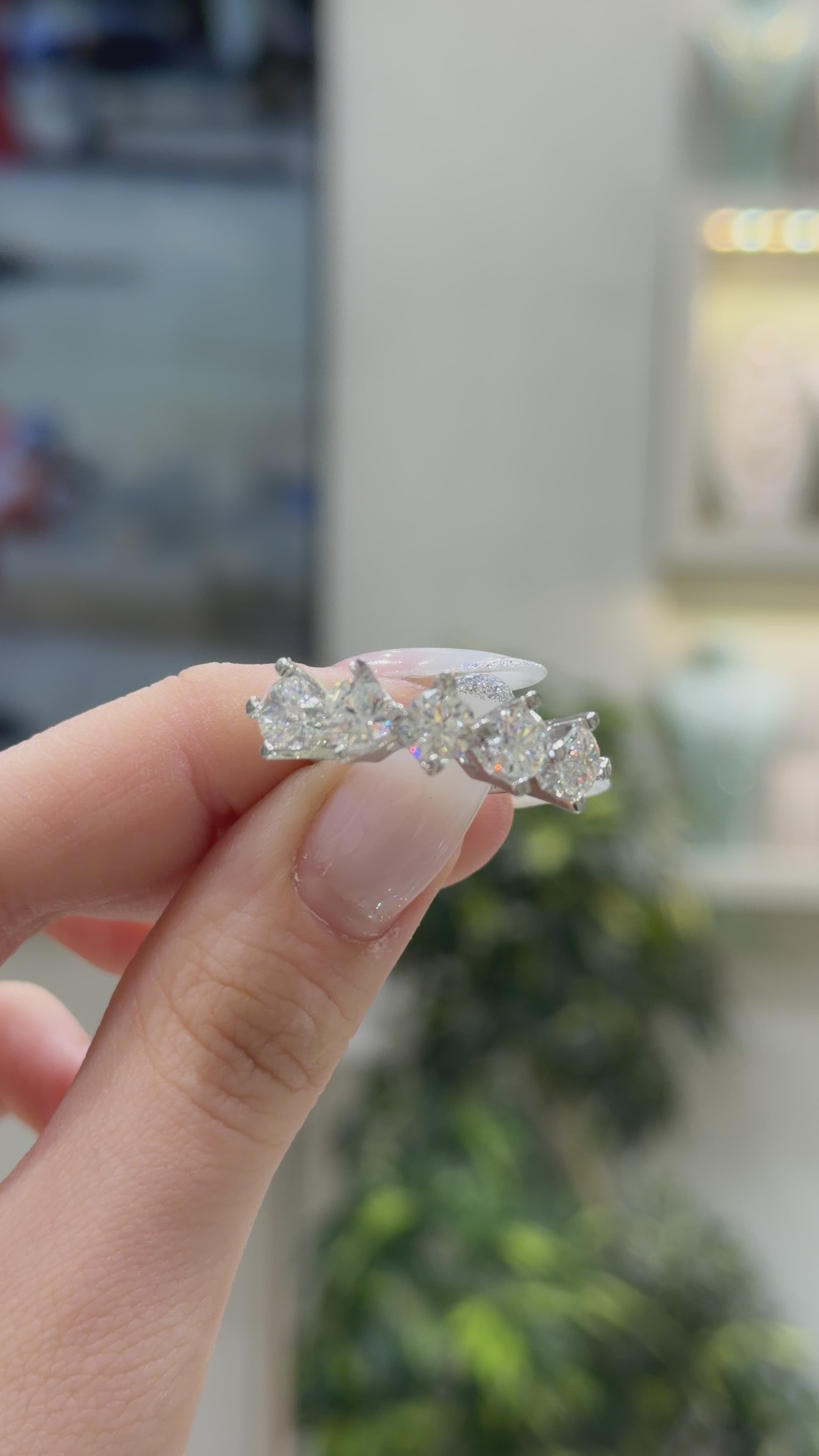 14K Üç Karat Mozanit Beştaş Yüzük