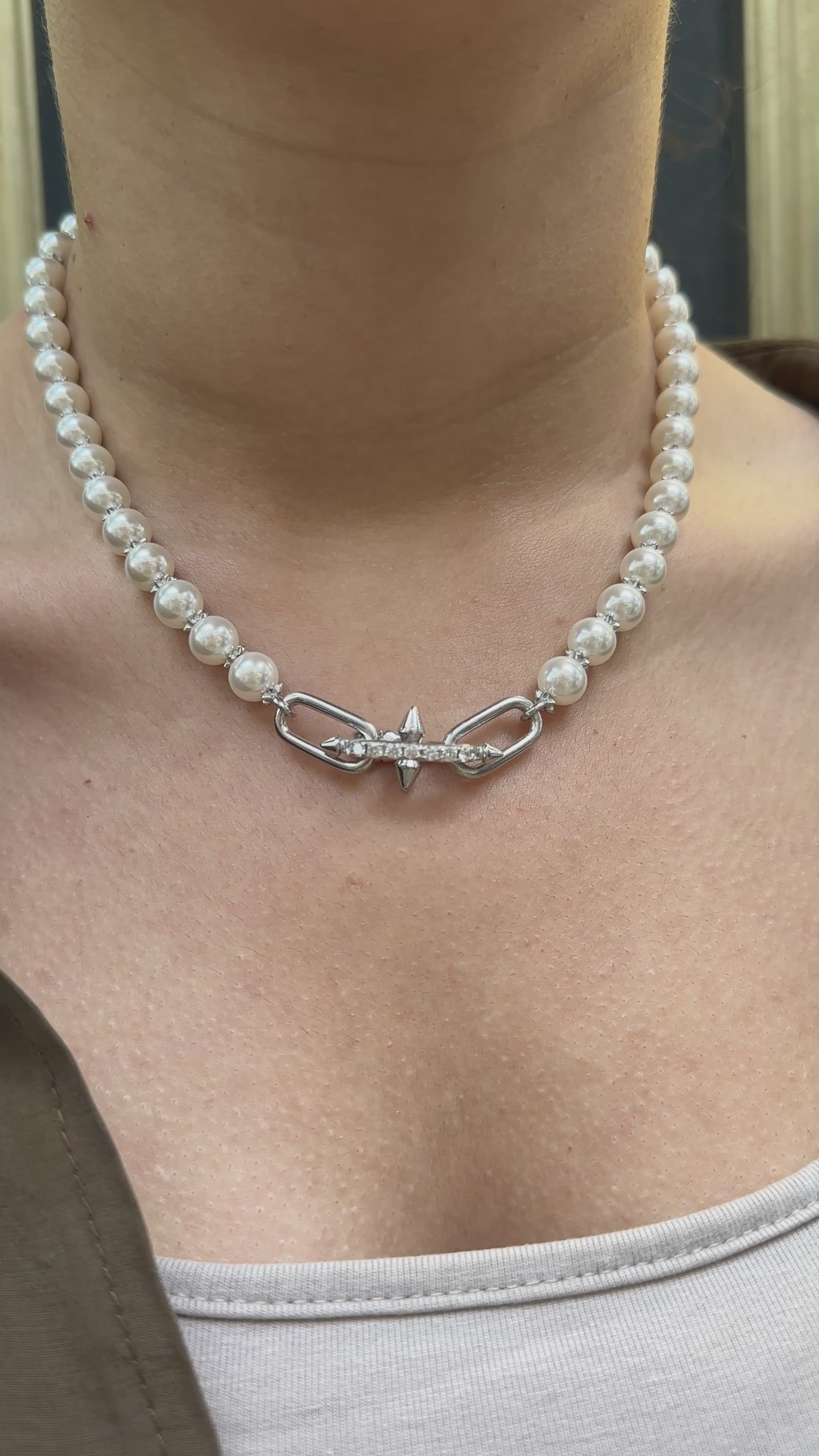 Taşlı Tif İnci Kolye